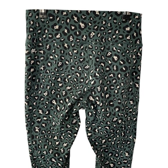 Fabletics Define PowerHold High-Waisted 7/8 Legging Leopard Green Medium Yoga - Picture 7 of 10